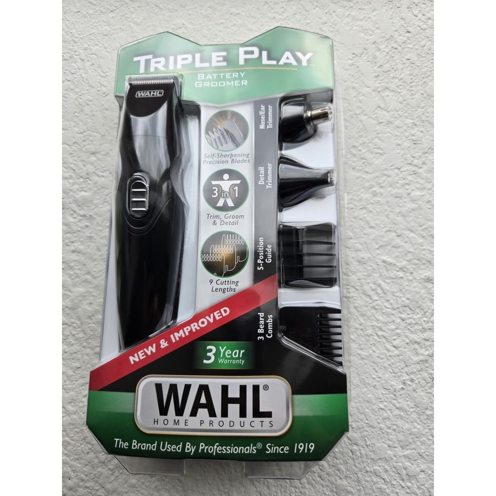 WAHL Triple Play 3 In 1 Groomer Kit For Beards, Nose & Ears New Factory Sealed.